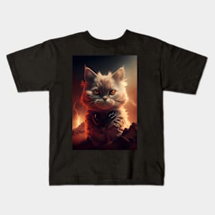 Explore the Cosmos with the Serious Cat from Mars Kids T-Shirt